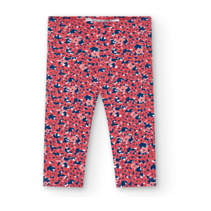 Leggings elásticos niña estampados, flores, rosa, 238036