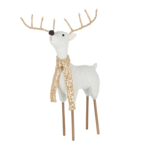 J-Line figurine Renne Foulard - polyester - blanc/or - small