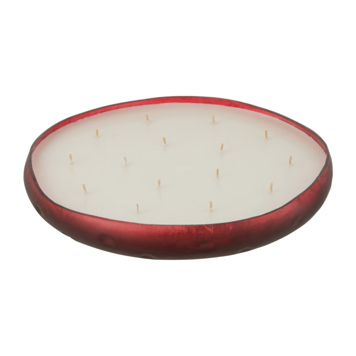 J-Line bougie parfumée M-Chic - Oud & Amber - verre - rouge - extra large - 35H