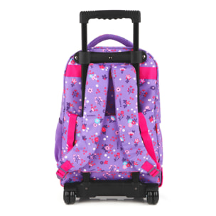 Mochila con ruedas Gabol VIOLET con flores e impermeable