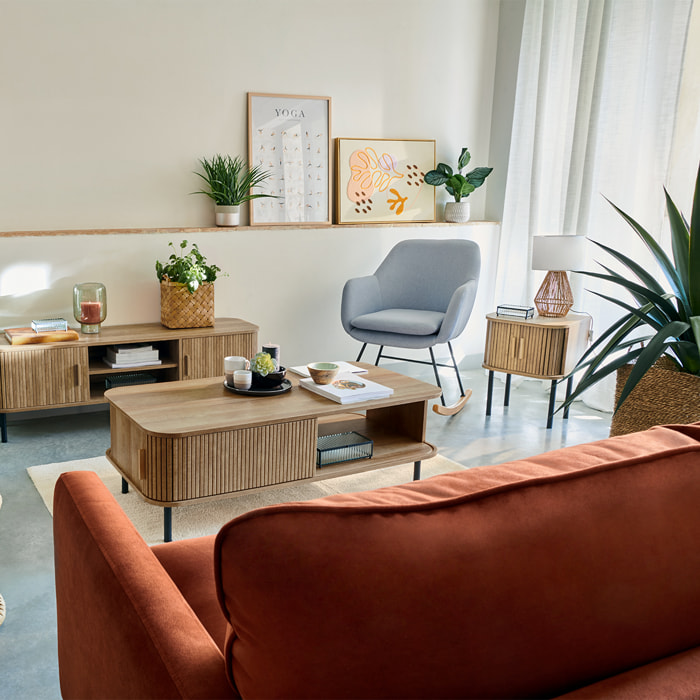 Table de chevet "Colva" effet chêne H53cm