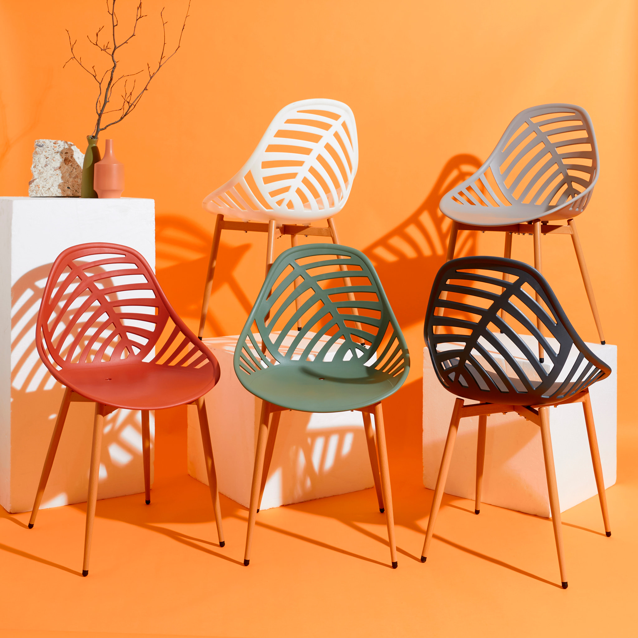 Chaise Mollina Gris - Lot De 4