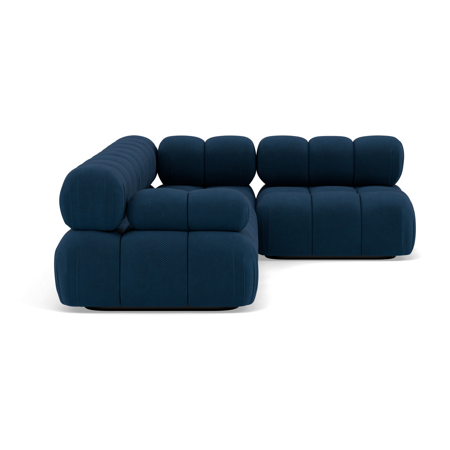 Ruby - canapé modulable d'angle droit 5 places en velours texturé - Bleu