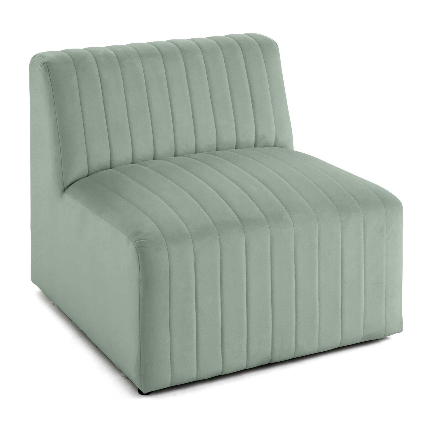Nova - module d'assise sans accoudoirs - en velours - Bleu