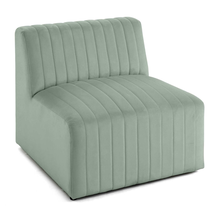 Nova - module d'assise sans accoudoirs - en velours - Bleu