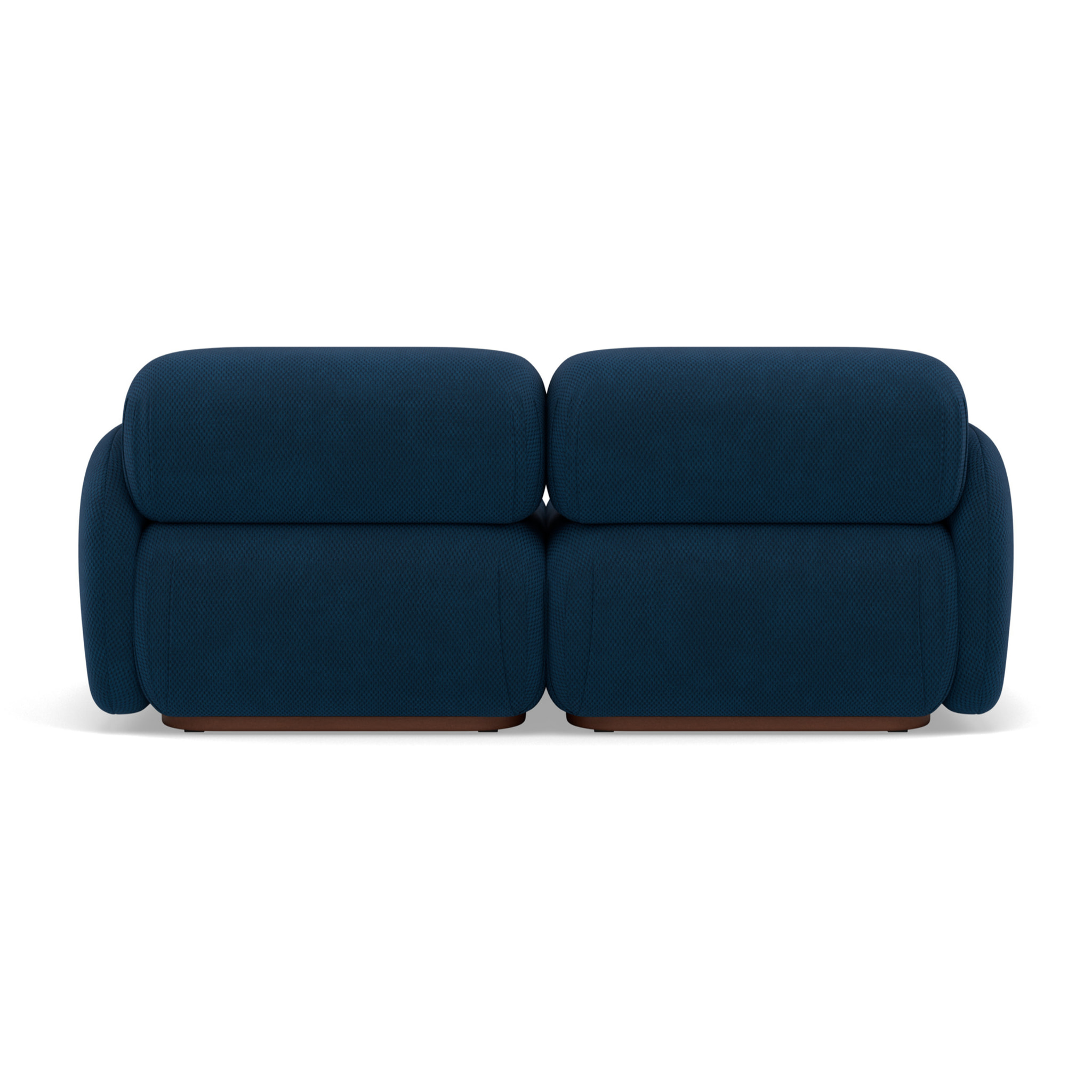 Penelope - canapé droit modulable 2 places en velours texturé - Bleu