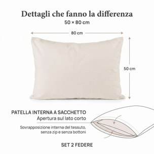 Coppia di federe in flanella 100% cotone - Crema