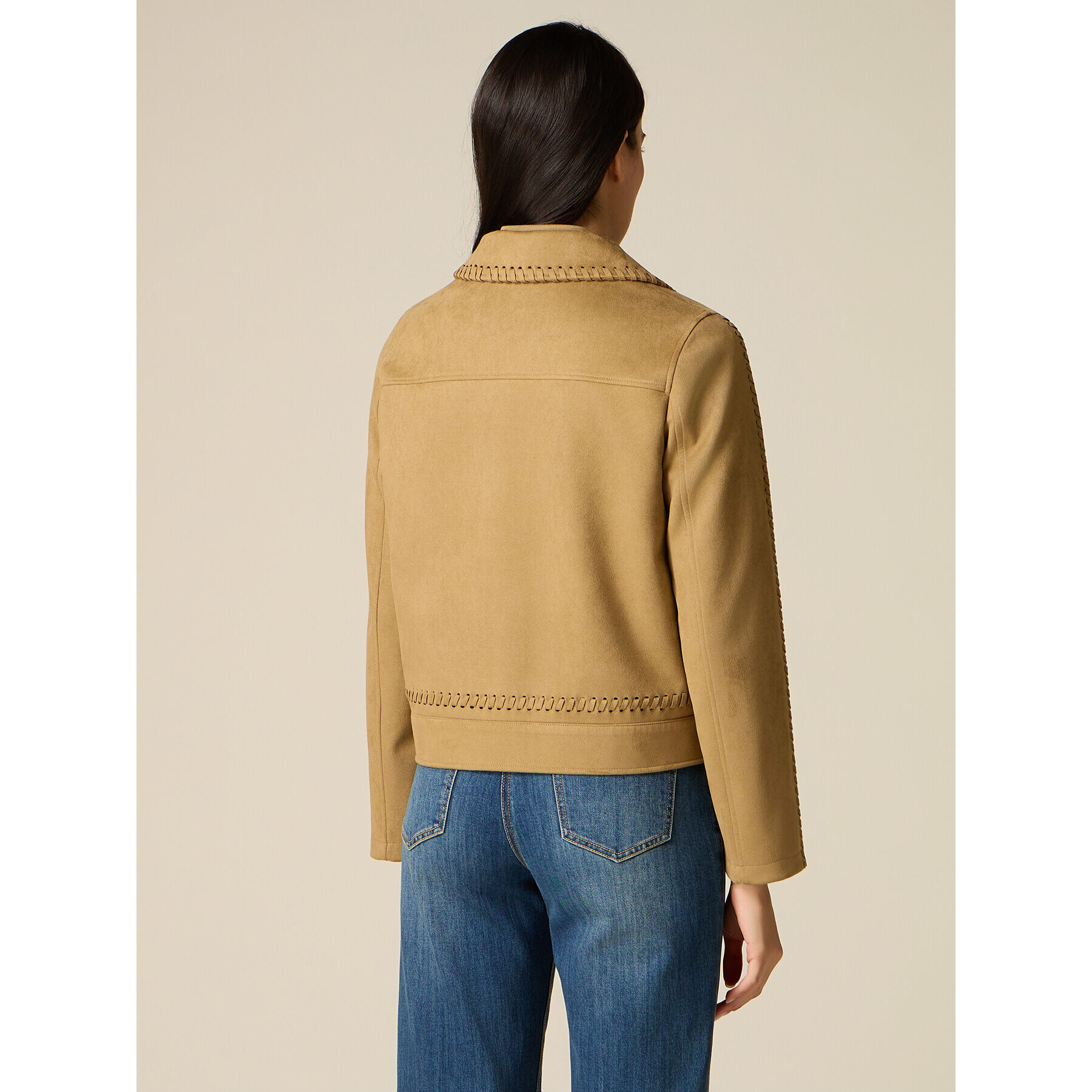 Oltre - Chaqueta con detalle de costuras - Beige