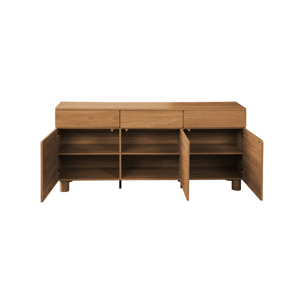 Buffet décor bois 3 tiroirs 3 portes 160cm AYANA