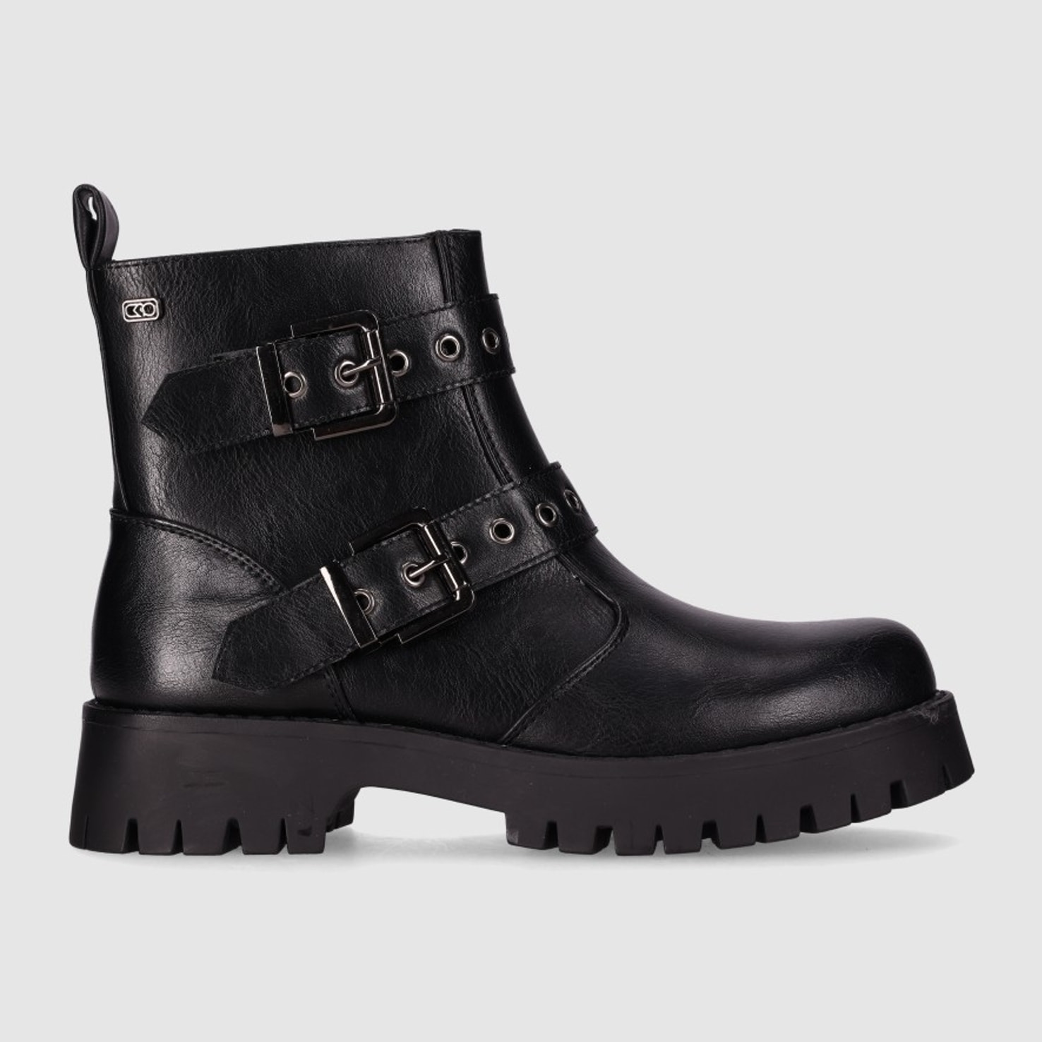 Botines de Piel Sintética - Negro - Tacón: 5 cm