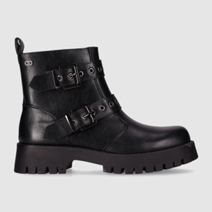 Botines de Piel Sintética - Negro - Tacón: 5 cm