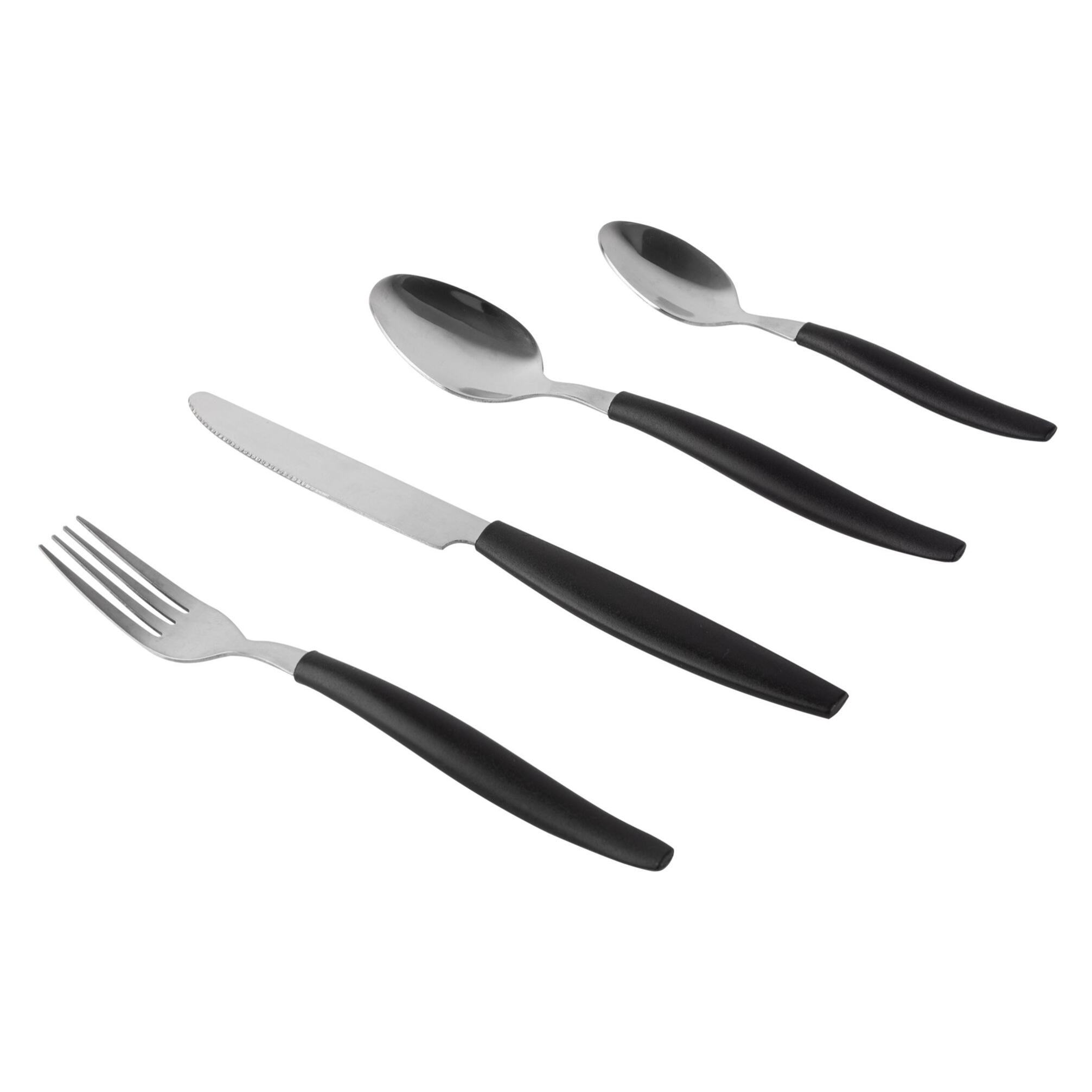 Set de 16 pzs cubiertos en acero inoxidable color negro san ignacio