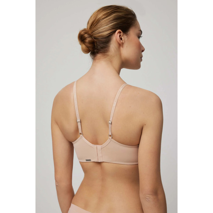 Reggiseno senza ferretto con push-up leggero beige, coppe B e C