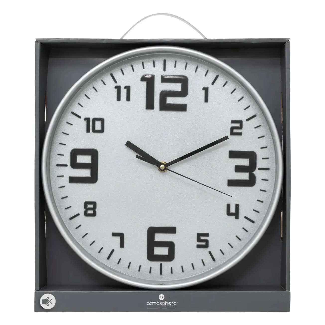 Horloge argent "Elian" D30cm