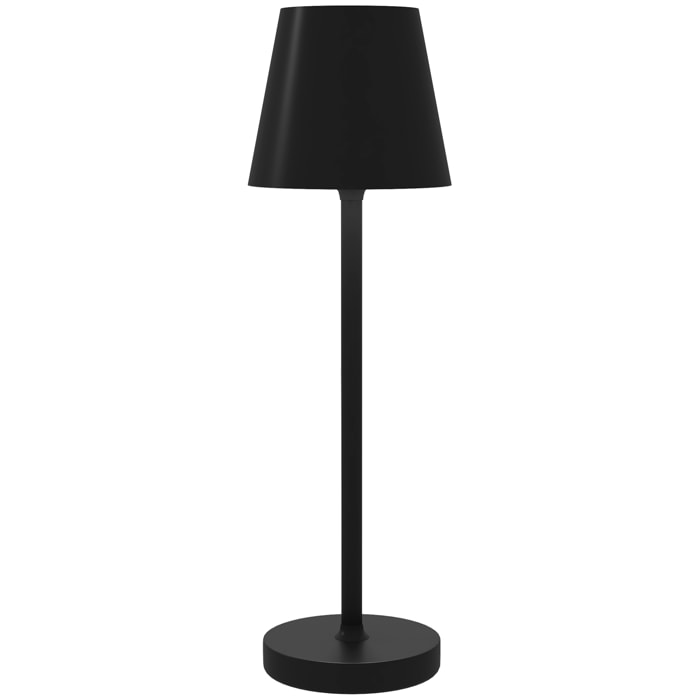Lámpara de Mesita de Noche Inalámbrica, Lámpara de Mesa Táctil con Luces LED, USB-C Recargable, 3 Temperaturas de Color y Pantalla de Acrílico, para Dormitorio, Salón, Negro