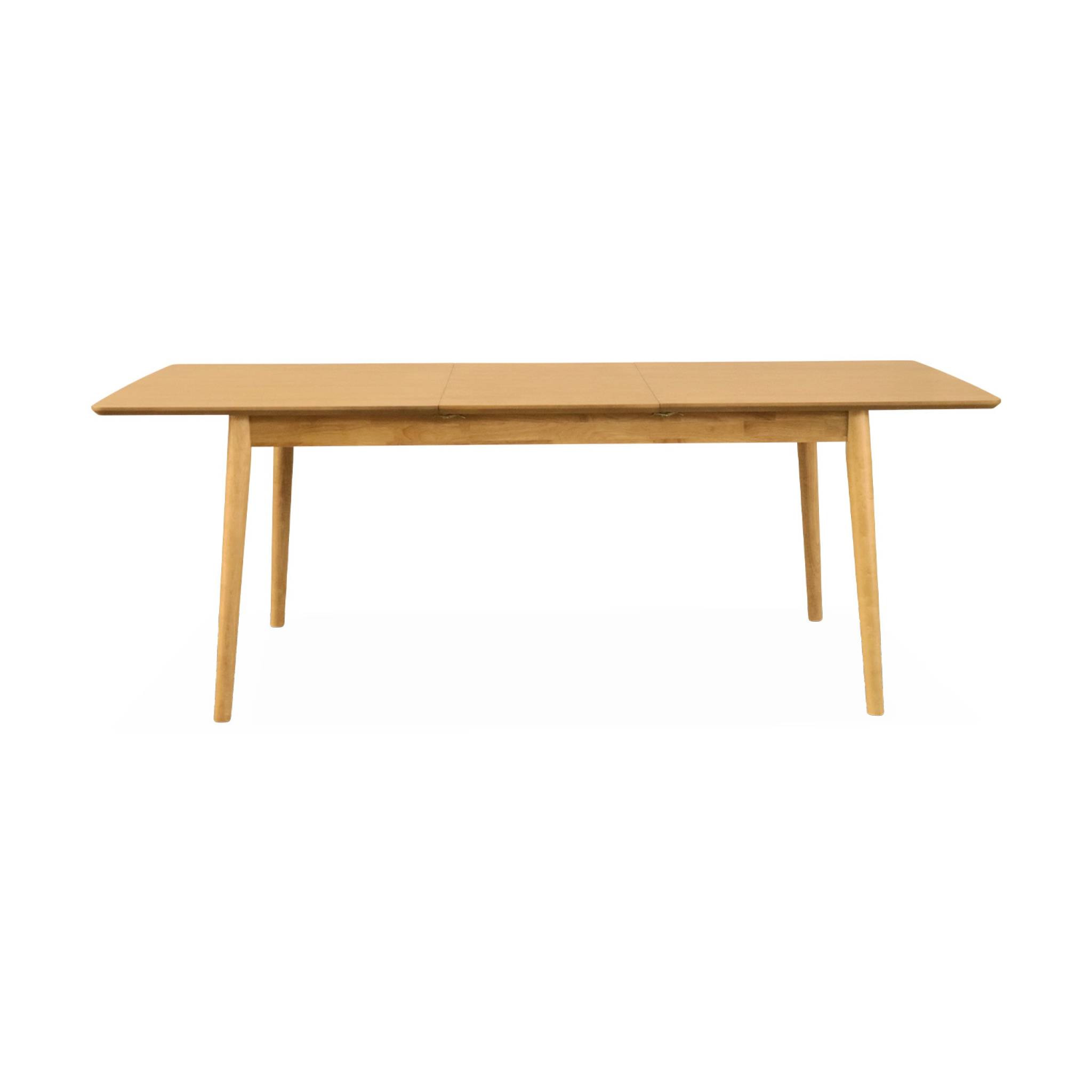 Table à manger extensible naturelle rectangulaire Lina 6 à 8 places. 160 à 210cm