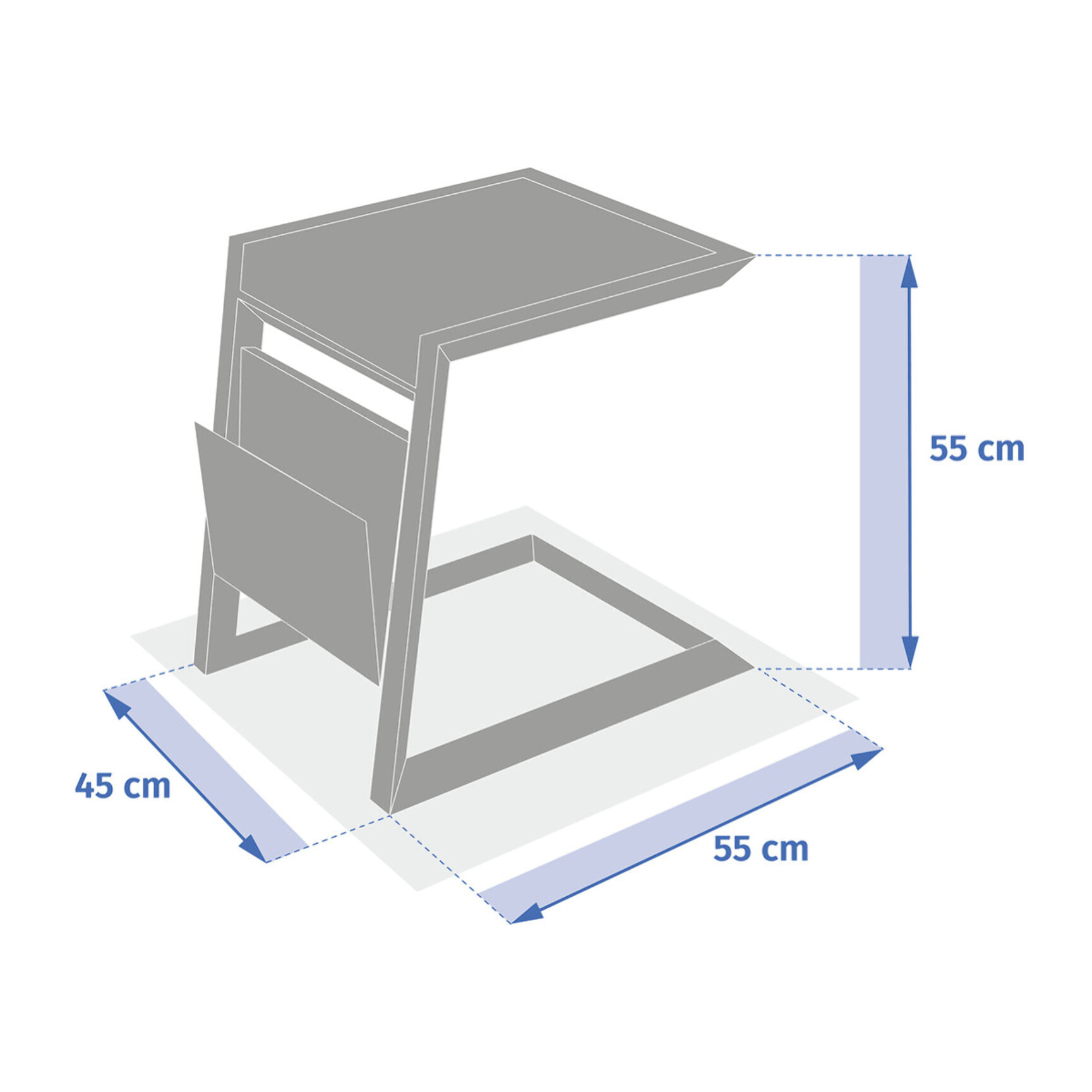Table d appoint de jardin carrée "Allure" vert laurier 55 x 45 x 55cm en aluminium