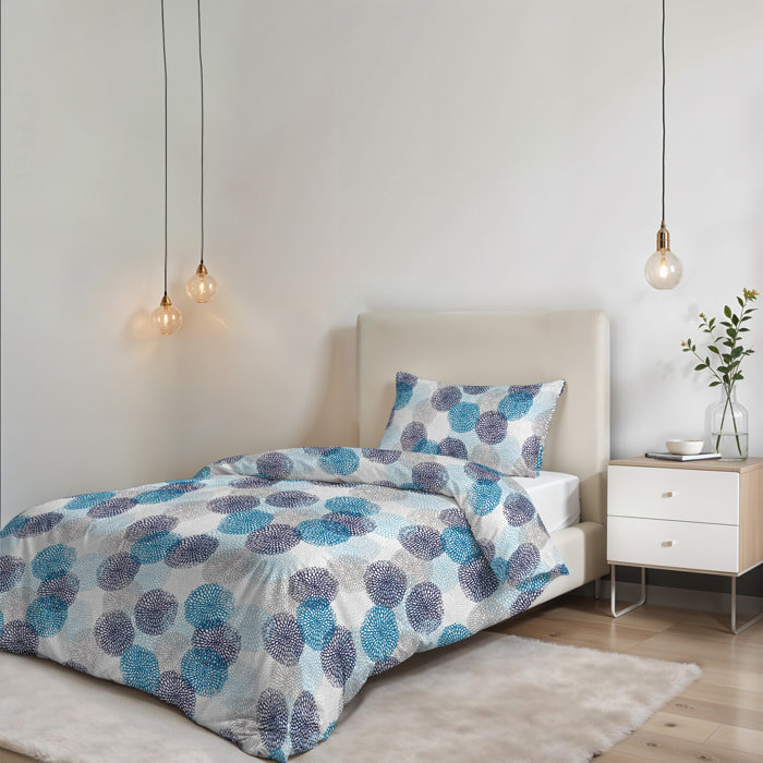 COPRIPIUMINO FANTASY, 100% Microfibra, No Stiro - SOFFIONI BLU