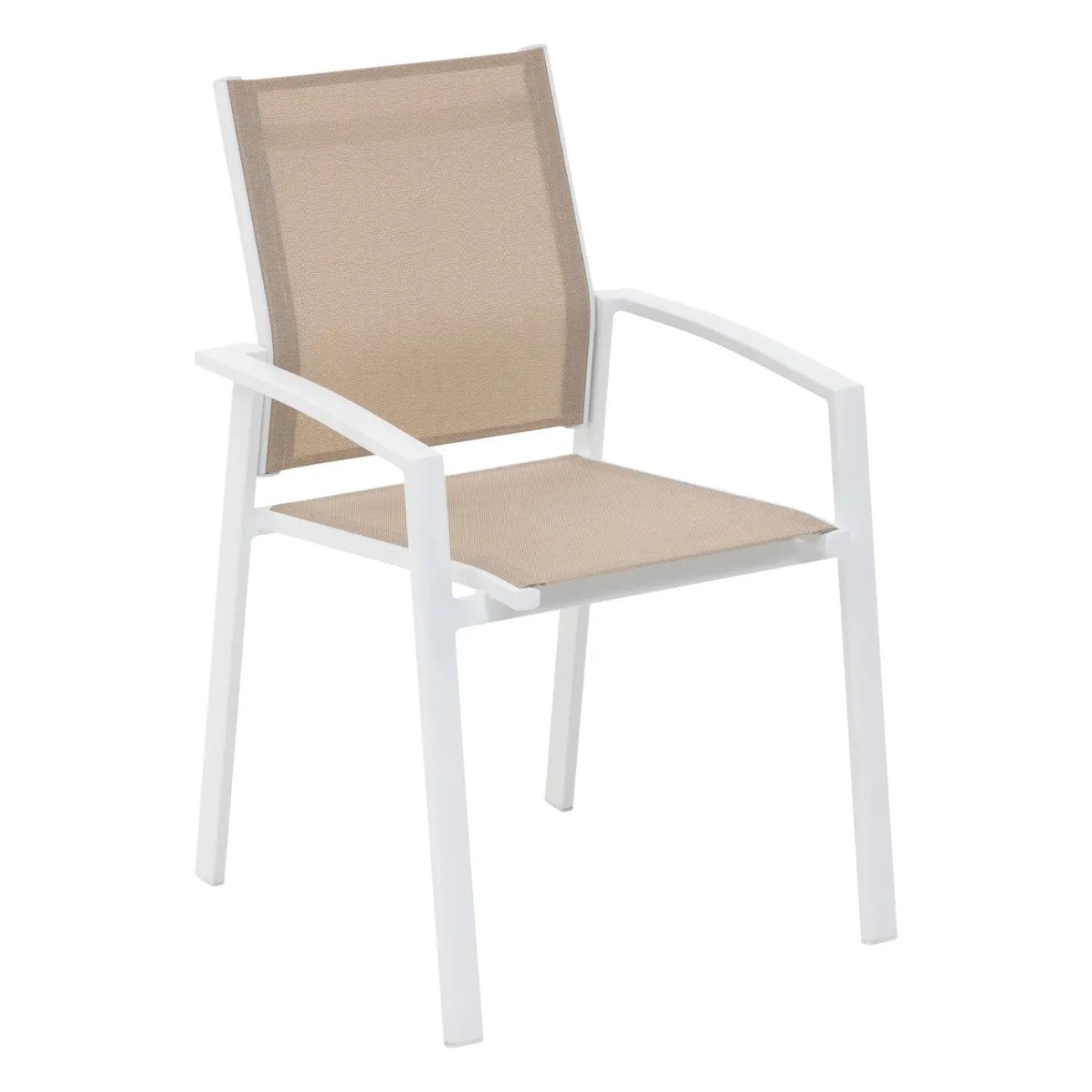 Fauteuil de jardin empilable "Axiome" lin & blanc