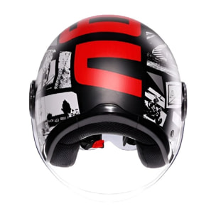 CASCO AGV ETERES E2206 HISTORY MATT BLACK/WHITE/RED