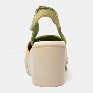 Sandalia de cuña 2083 NOBUCK LIKEN-HONEY/ CATANIA color Liken-honey