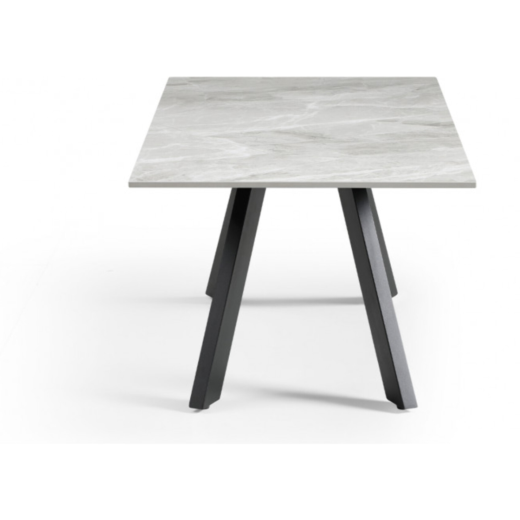 Table basse en céramique 120x60cm gris brillant - 7 piètements - UNIK