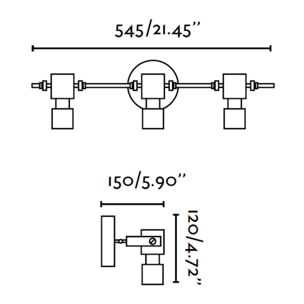 ERIS-3 Aplique gris LED