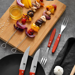 Bergner LOVERS Set de 4 Tenedores de 22cm para Barbacoa en acero inoxidable