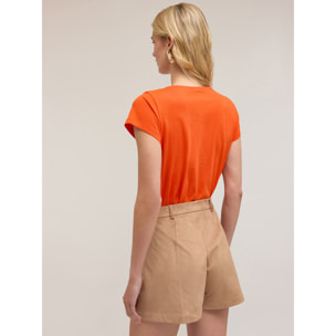 Motivi - T-shirt con ricamo crochet - Arancione