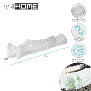 Well home invernadero estilo túnel 300x45x45cm con cubierta de material pe transparente