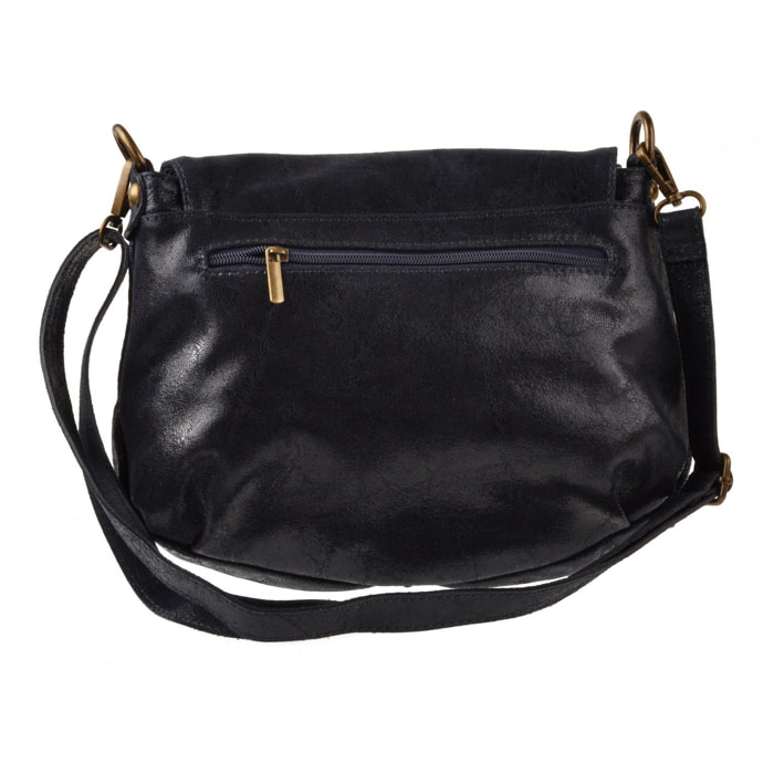 Borse Donna colore Blu-in pelle Made in Italy 31X24X6cm