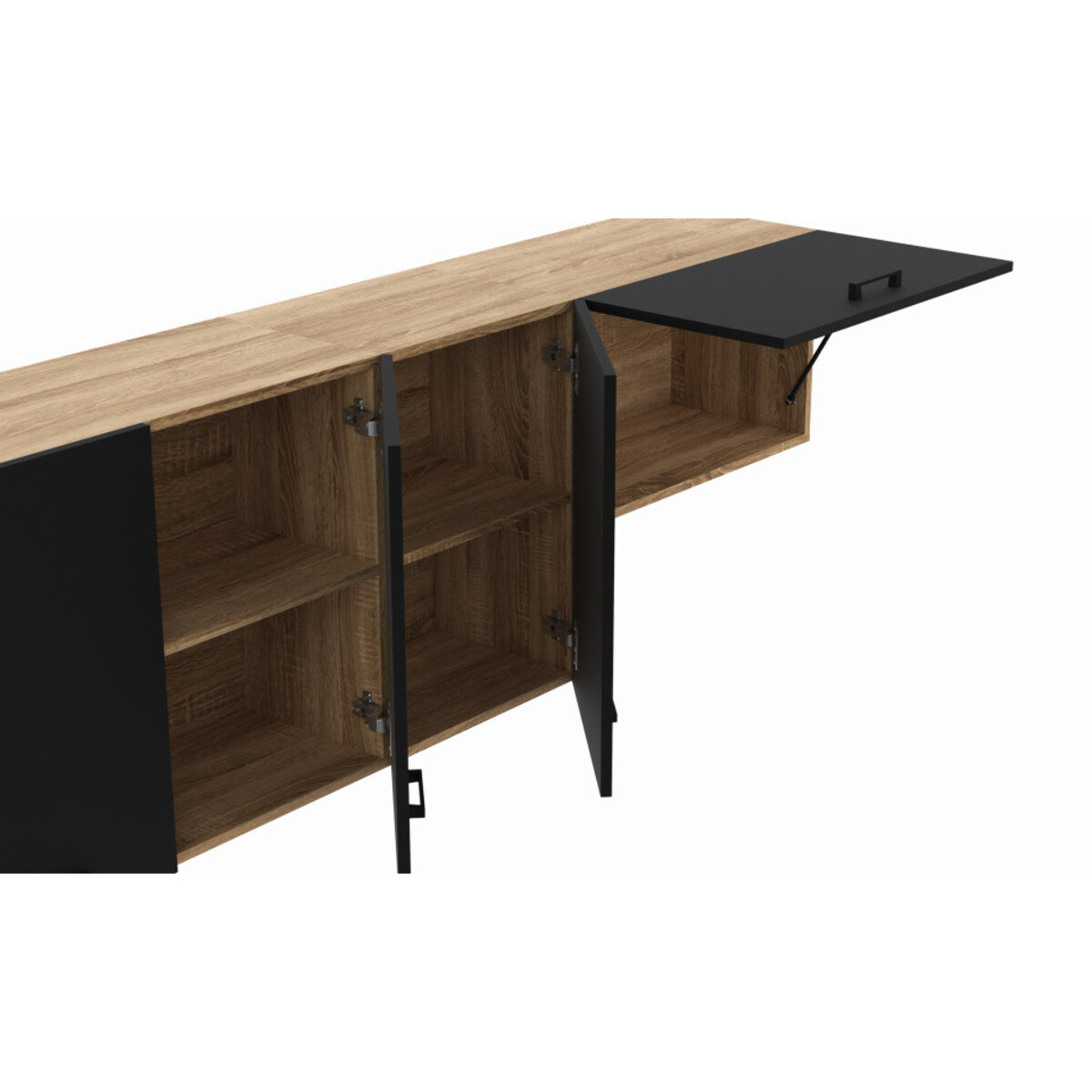 Ensemble de cuisine Allegra 180cm - Bois - Noir