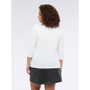 Fiorella Rubino - T-shirt in jersey con stampa rock - Bianco