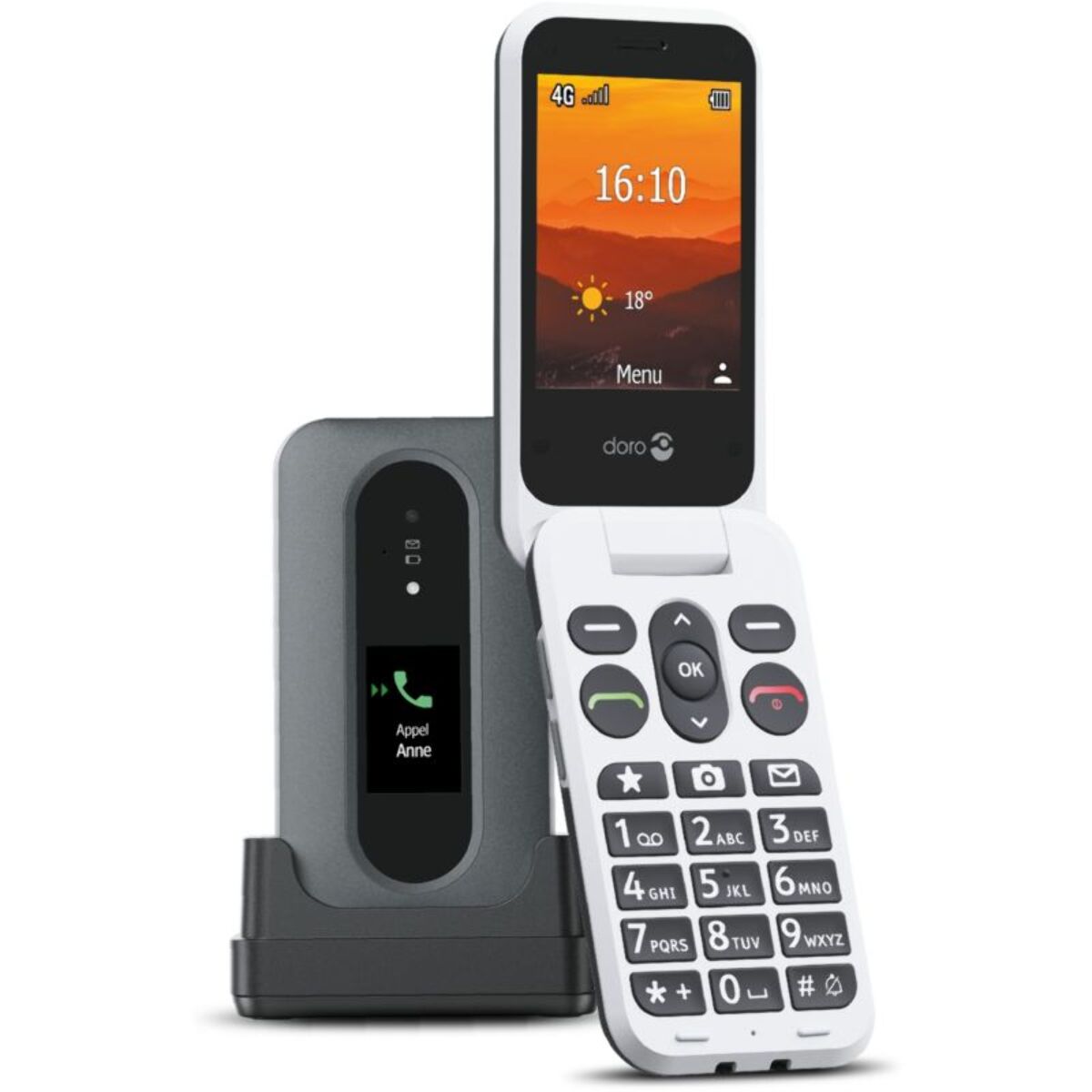 Téléphone portable DORO Dora Leva L30 Graphite/Blanc