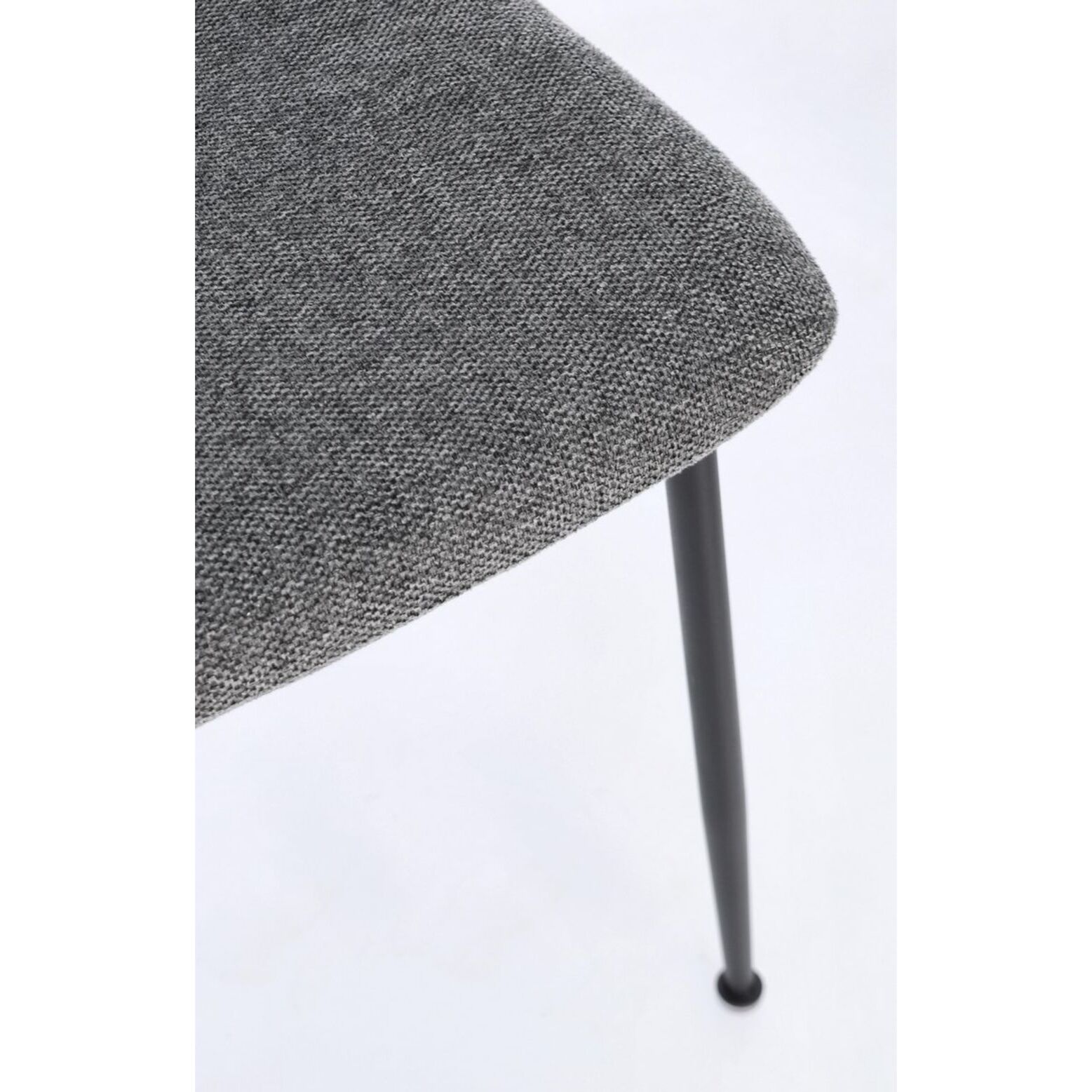 Set di sedie RINAS grigio scuro e gambe acciaio nero