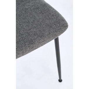 Set di sedie RINAS grigio scuro e gambe acciaio nero
