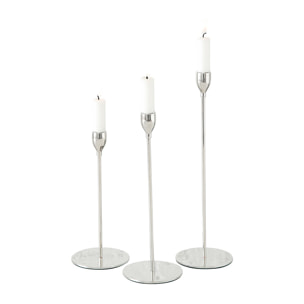 Set 3 candelabros ammer metal 33cm