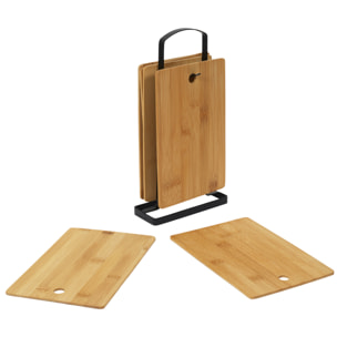Planche A Decouper Bambou X6 Avec Socle Metal