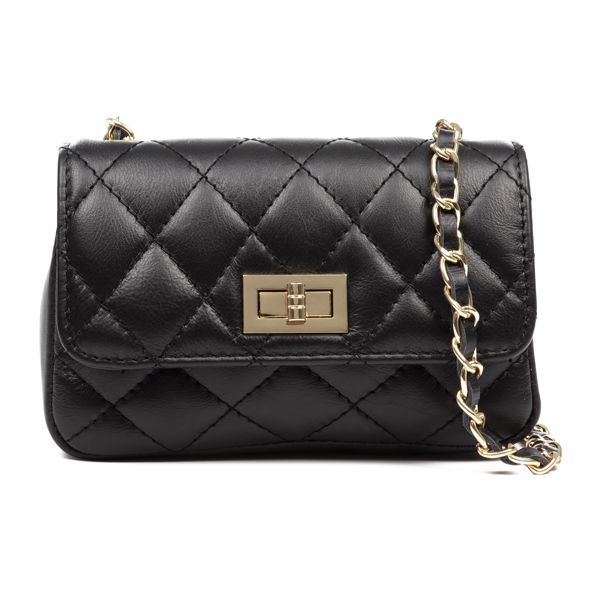 Amaro borsa a tracolla Donna. Pelle autentica Sauvage Trapuntata.