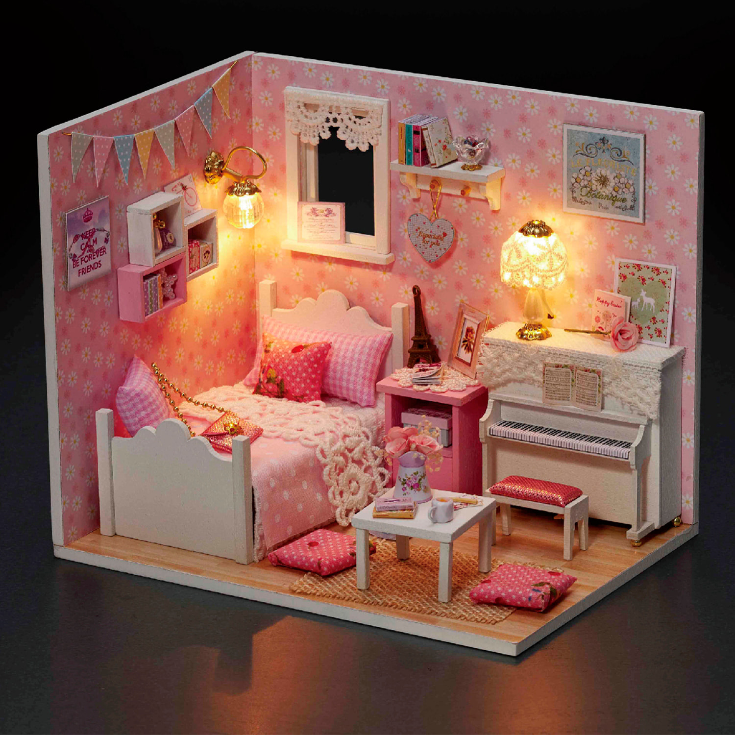 Habitación de la Princesa del Sol. Maqueta 3D, realista con gran detalle y luces led.