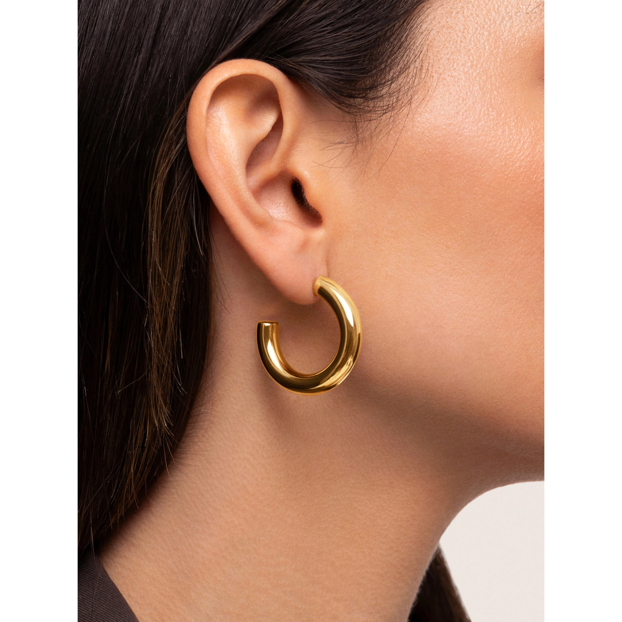 Orecchino Mombasa in Acciaio Placcato Oro