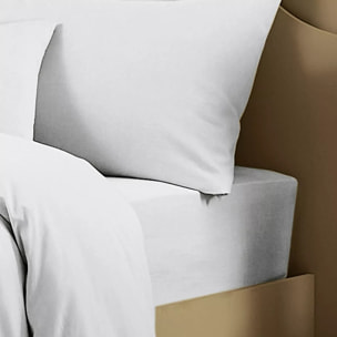 Drap housse b35 lin & coton 160 g/m² uni blanc Le metis francais neige