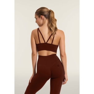 Top sportivo seamless supporto medio con inserti a costine