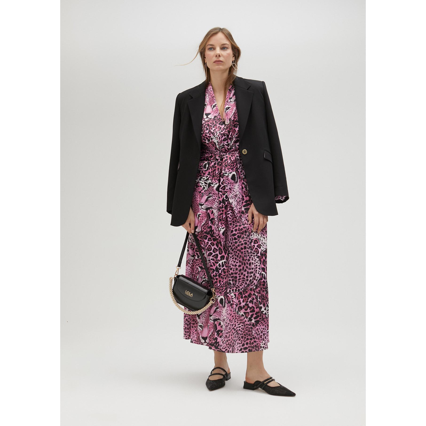 Vestito Camicia Animalier Fucsia
