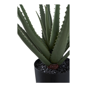 Pianta artificiale Aloe Vera in vaso nero H51 cm