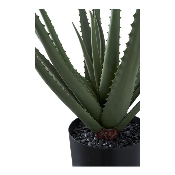 Pianta artificiale Aloe Vera in vaso nero H51 cm