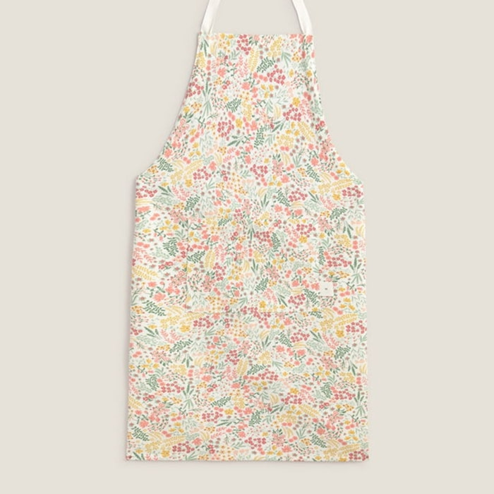 Delantal de algodón estampado floral Clau color rosa 100% Algodón