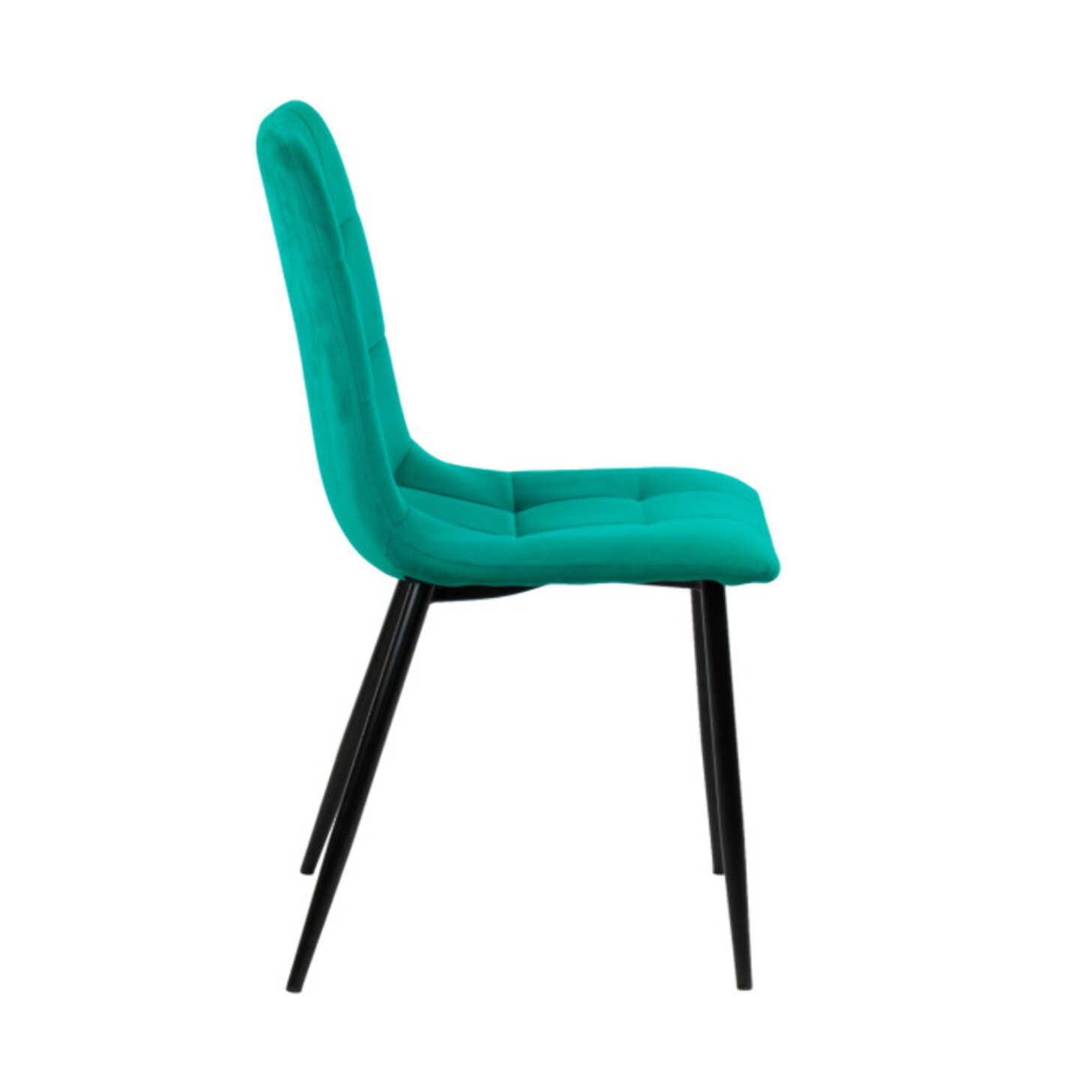 Chaise en velours avec piétement métal noir - PAOLA
