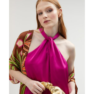 Top Fluttuante con Collo Halter