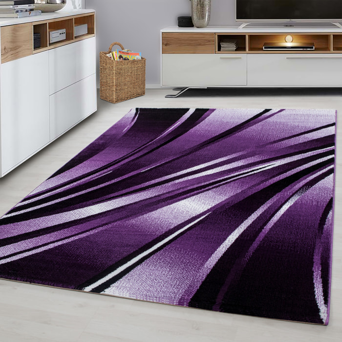 PARMA - Tapis à poils ras à motif graphique violet - PAR9210LIL